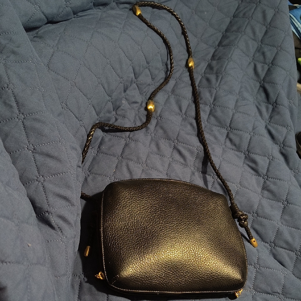 Beautiful Vintage CEM Black Leather Mini Shoulder Bag